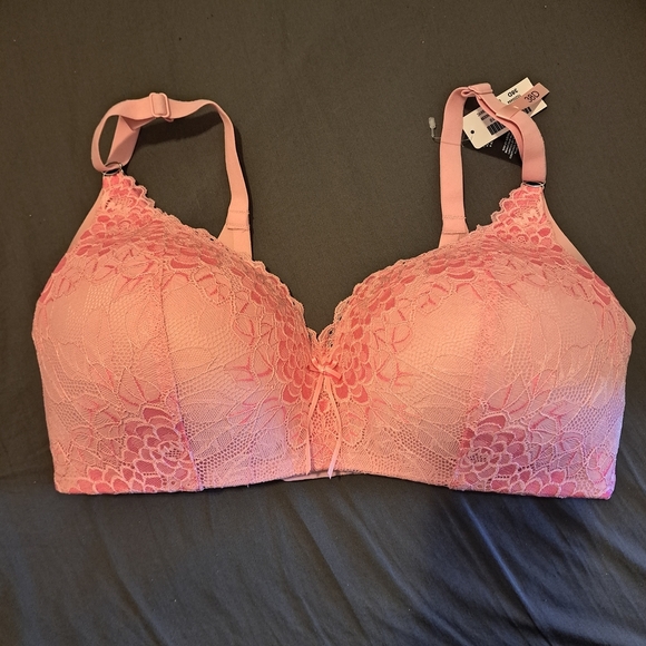 La Vie en Rose Pink Lace Full Coverage Bra | Size 38D | New with Tags - Picture 6 of 6